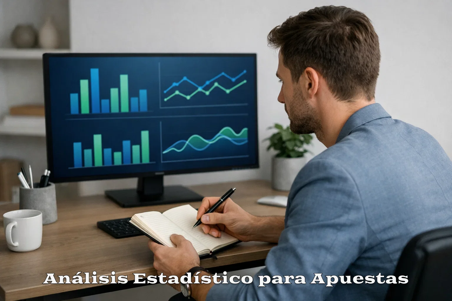 Persona analizando estadísticas de fútbol en una pantalla con gráficos