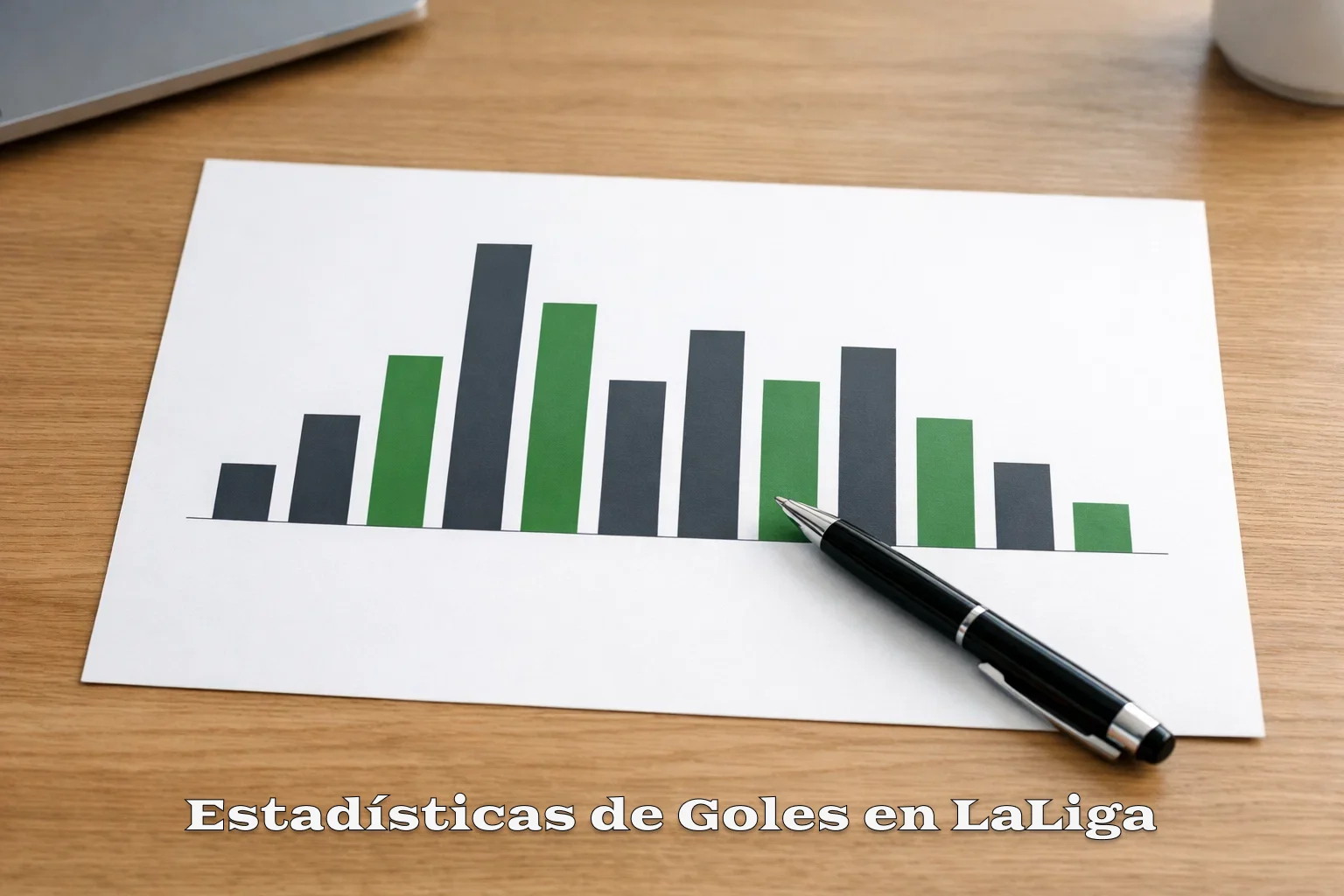 Gráfico simple de barras mostrando tendencias de goles en fútbol español