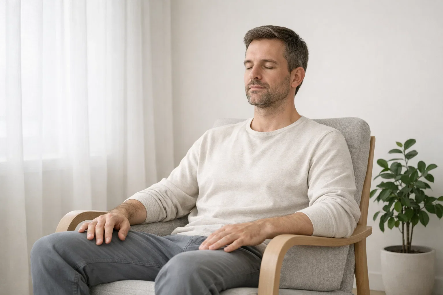 Persona meditando en un entorno tranquilo representando control emocional